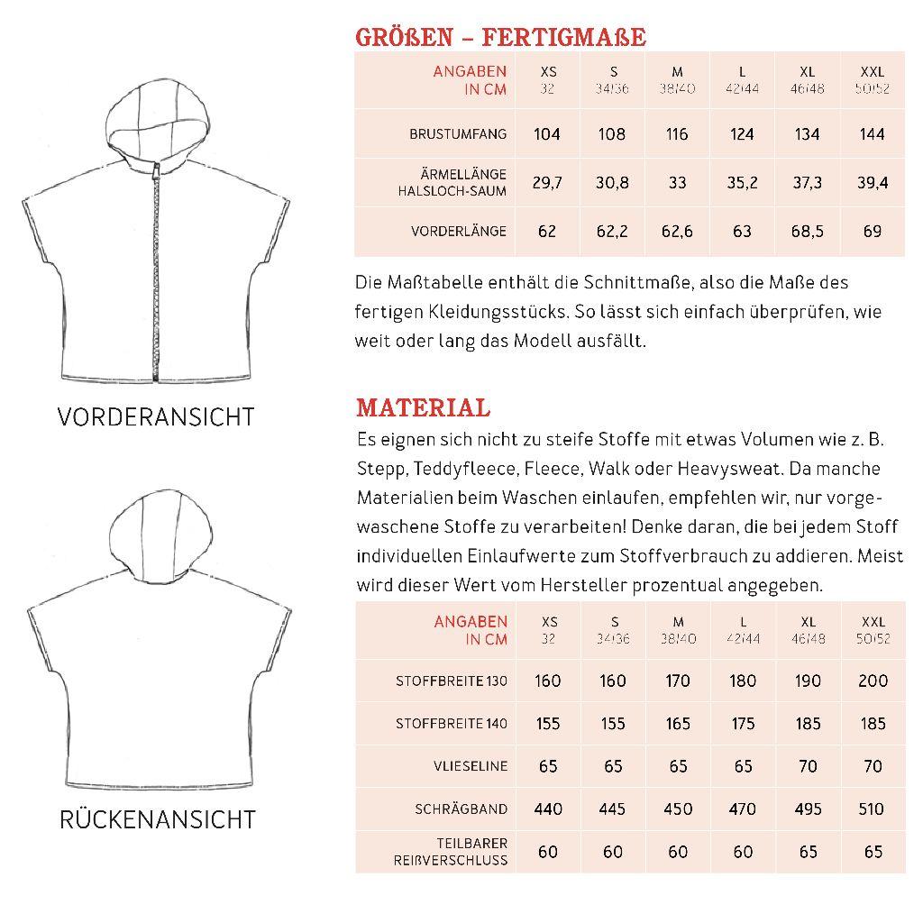 Papierschnittmuster Steppweste Frau Kyra XS-XXL